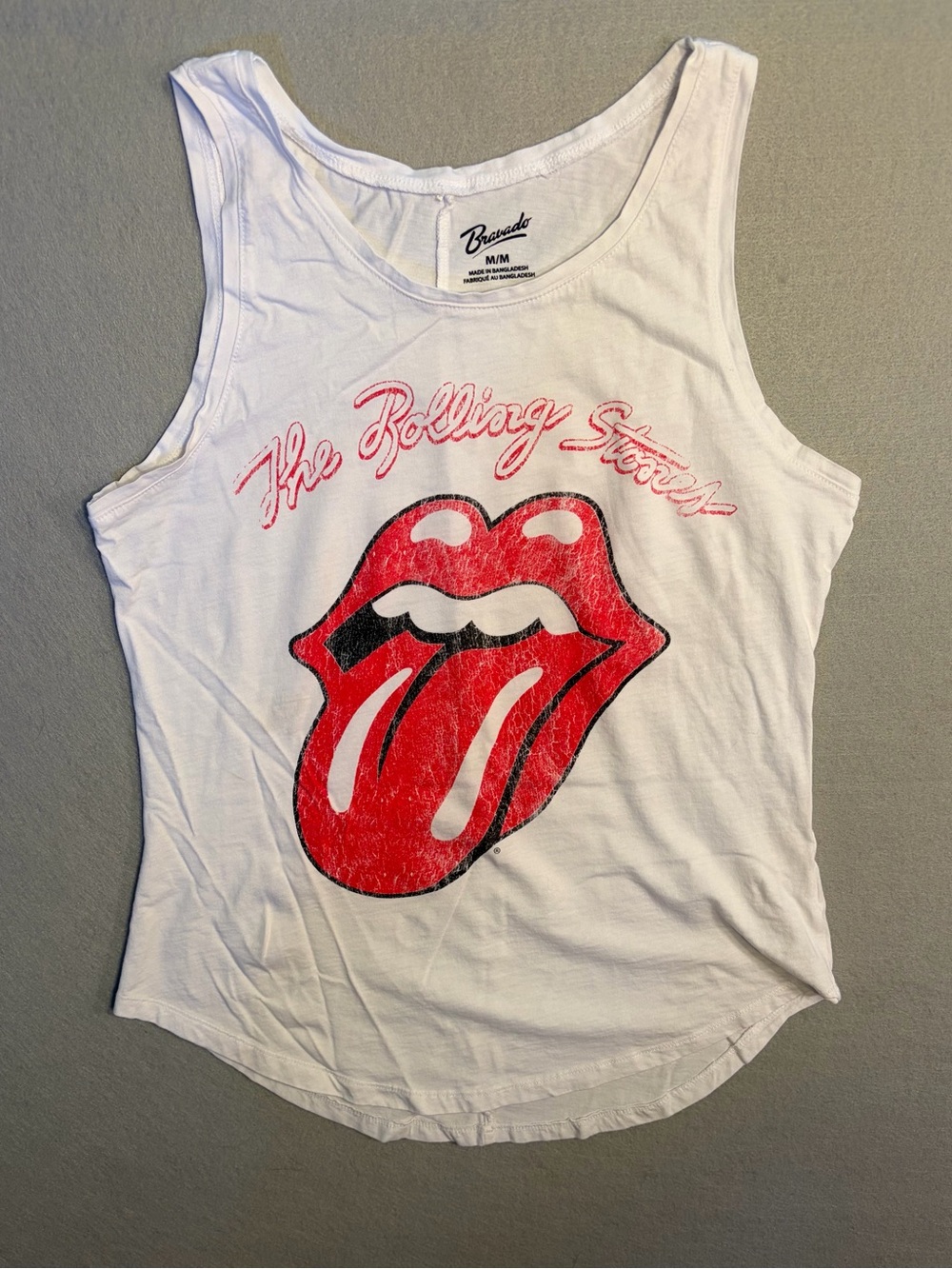 Bravado White Tank Top with Red and Black Graphic